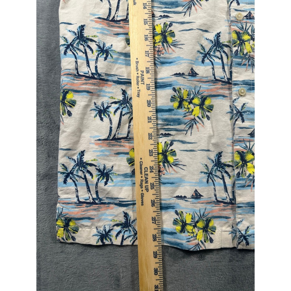Thereabouts Mens XXL Palm Tree Floral Tropical Short Sleeve Cotton Button Down - Picture 3 of 5